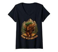 Womens Roam Wild and Free V-Neck T-Shirt