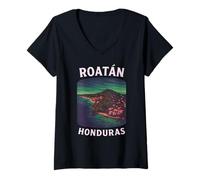 Womens Roatan Honduras Copan Mayan 504 Tegucigalpa Honduran Travel V-Neck T-Shirt