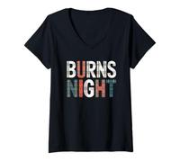 Women's Robert Burns Night Scottish Stylish Tartan Typography V-Neck T-Shirt