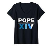 Womens Robert Francis Pope Leo XIV Vatican Villanova V-Neck T-Shirt