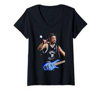 Womens Robert Trujillo Bass Metallica Download Glasgow 2004 V-Neck T-Shirt