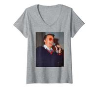 Women's Robert Vaughn Man from U.N.C.L.E. Actor By Dick Barnatt V-Neck T-Shirt