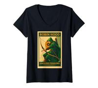 Womens Robin Hood V-Neck T-Shirt