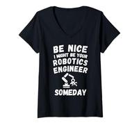 Womens Robotics Engineer Outfit Funny Robot Engineering V-Neck T-Shirt