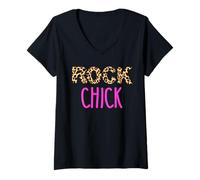 Womens Rock Chick,Rock Music Lovers Gifts,Hair Metal,Hair Bands V-Neck T-Shirt