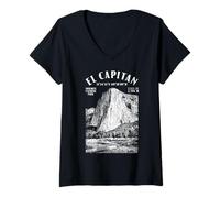 Womens Rock Climbing Climber El Capitan Yosemite Climb Location V-Neck T-Shirt