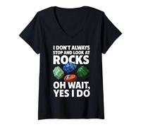 Womens Rock Collector Geology Funny Look At Rocks Geologist Science V-Neck T-Shirt