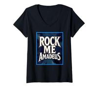 Womens Rock Me Amadeus Poster V-Neck T-Shirt