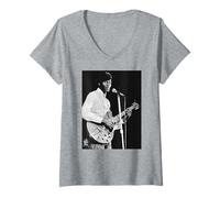 Womens Rock N Roll Guitar Legend Chuck Berry 1973 V-Neck T-Shirt