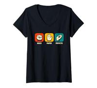 Women's Rock Paper Perfect Chef's Kiss Funny Restaurant Chef V-Neck T-Shirt