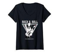 Womens Rock & Roll Chef Musical Cooking Fun V-Neck T-Shirt
