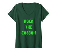 Women's Rock The Casbah V-Neck T-Shirt, Dark Green, Medium