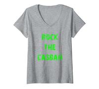 Women's Rock The Casbah V-Neck T-Shirt, Heather Grey, X-Large