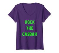 Women's Rock The Casbah V-Neck T-Shirt, Purple, X-Large
