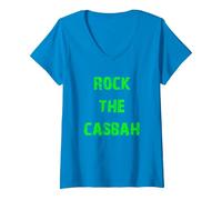 Women's Rock The Casbah V-Neck T-Shirt, Sapphire Blue, Large