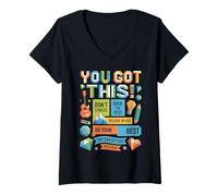 Women's Rock The Test State Testing Teachers Standardized Exams V-Neck T-Shirt