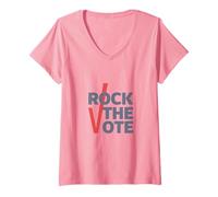 Womens Rock The Vote Vote Elections Funny Graphic 2021 tees V-Neck T-Shirt