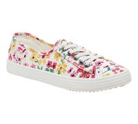 Rocket Dog Womenss Chow Margate Floral Pumps in White Textile - Size UK 5