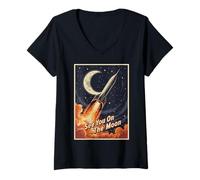 Women's Rocket Launch to The Moon 2026 Space | See You On The Moon V-Neck T-Shirt