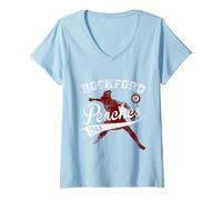 Womens Rockford Peaches Feminist LGBTQ V-Neck T-Shirt