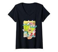 Womens Rocko's Modern Life Hilarious Squad Retro V-Neck T-Shirt