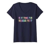 Womens Rockstar is IT TIME for Recess Yet? 2nd Grade Hello Look Out V-Neck T-Shirt
