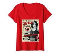 Womens Rocky Horror Show Dr Frank N Furter Time Warp Alive On Stage V-Neck T-Shirt