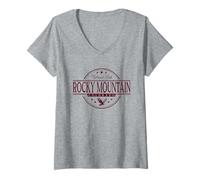 Womens Rocky Mountain National Park Colorado Label V-Neck T-Shirt