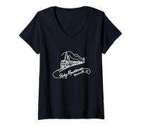 Womens Rocky Mountaineer, Vancouver, Canada Signature Heart Art V-Neck T-Shirt