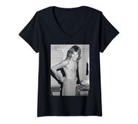 Womens Rod Stewart Faces Changing for Showbiz Football Match 1974 V-Neck T-Shirt