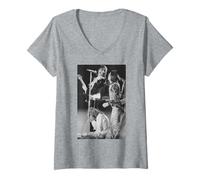 Womens Rod Stewart Ian McLagan Ronnie Wood Faces On Tour V-Neck T-Shirt
