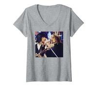 Womens Rod Stewart & Ronnie Wood Faces Top Of The Pops 1973 V-Neck T-Shirt