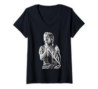 Womens Rod Stewart The Faces at Wembley Foolish Behaviour Tour 1980 V-Neck T-Shirt