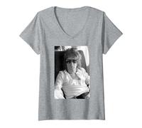 Womens Rod Stewart The Faces Singer On American Tour 1975 V-Neck T-Shirt