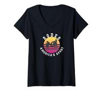 Womens Rodeo America's Sport Bull Dogging & Steer Wrestling V-Neck T-Shirt