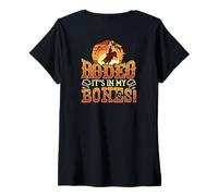Women's Rodeo in My Bones Bull Riding Bronc Barrel Riders V-Neck T-Shirt