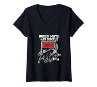 Women's Rodeo Math is Simple 8 Seconds Bull Riding V-Neck T-Shirt