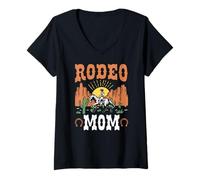 Womens Rodeo Mom Western Rodeo Country Cowgirl Life V-Neck T-Shirt