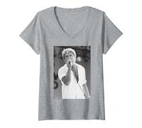 Womens Roger Daltrey The Who At Wembley Stadium For Live Aid V-Neck T-Shirt