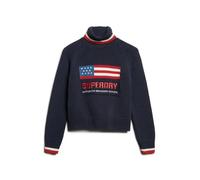 Women's roll-neck sweater Superdry Americana Bleu S