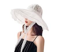 Women's Roll Up Floppy Wide Brim Sun Protection Hat - Packable, Foldable, Elegant for Travel, Beach, Church, Tea Party, Photography & Weeding