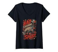 Women's Roller Derby Bad Decisions At High Speed V-Neck T-Shirt