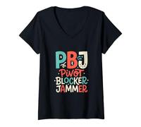 Women's Roller Derby Pivot Blocker Jammer Positions V-Neck T-Shirt