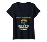 Women's Roller Skater - I Took The Big One and Stayed Up - Skater V-Neck T-Shirt