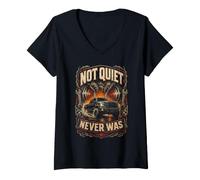 Women's Rolling Coal Truck Not Quiet Never was V-Neck T-Shirt