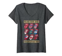 Womens Rolling Stones Voodoo Lounge Charcoal V-Neck T-Shirt