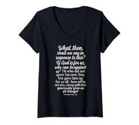Womens Romans 8:31-32 If God is for Us Who Can Be Against Bible Son V-Neck T-Shirt