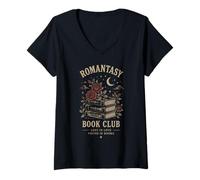 Women's Romantasy Book Club Romance Reader Fantasy Books V-Neck T-Shirt