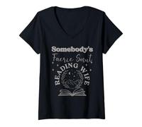Womens Romantasy Book Merch Smut Wife Still Read Fairy Tales Spicy V-Neck T-Shirt