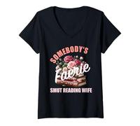Womens Romantasy Books Still Read Fairy Tales Smut Reading Wife V-Neck T-Shirt